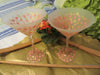 Martini Glasses Wedding Toasting Frosted  Red Pink Hues and Gold  HAPPY DOTS Design Set of TWO - JAMsCraftCloset