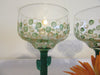 Unique Vintage Hand Painted One of a Kind Margarita Green Saguaro Cactus Stemware - Green and Gold HAPPY DOTS - Set of 4 - JAMsCraftCloset