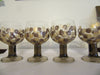 Wine Glasses Hand Painted Brown Stemmed Masculine Gift Set of 4  Brown Gold HAPPY DOTS - JAMsCraftCloset