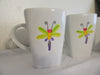 Cups Mugs Coffee Hand Painted Dragonfly Design  Set of 4 - JAMsCraftCloset