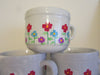 Mugs Soup Coffee Hand Painted Floral Red Blue Purple Accents - JAMsCraftCloset