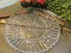 Cake or Serving Plate Vintage Clear Glass Round Embossed Fruit and Geometric Designs - JAMsCraftCloset