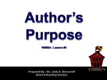 Author's Purpose PowerPoint Complete Lesson Teacher Resource from Pretest to Posttest JAMsCraftCloset